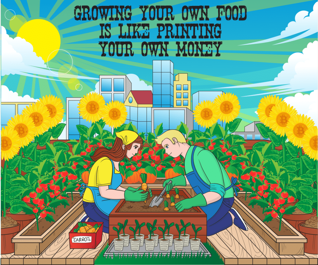 BITCOIN GARDEN - GROW YOUR FOOD Artwork web By TimeAlchemists.eth